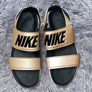 NIKE Tanjun Metallic Gold Slingback Comfort Sandal size 10